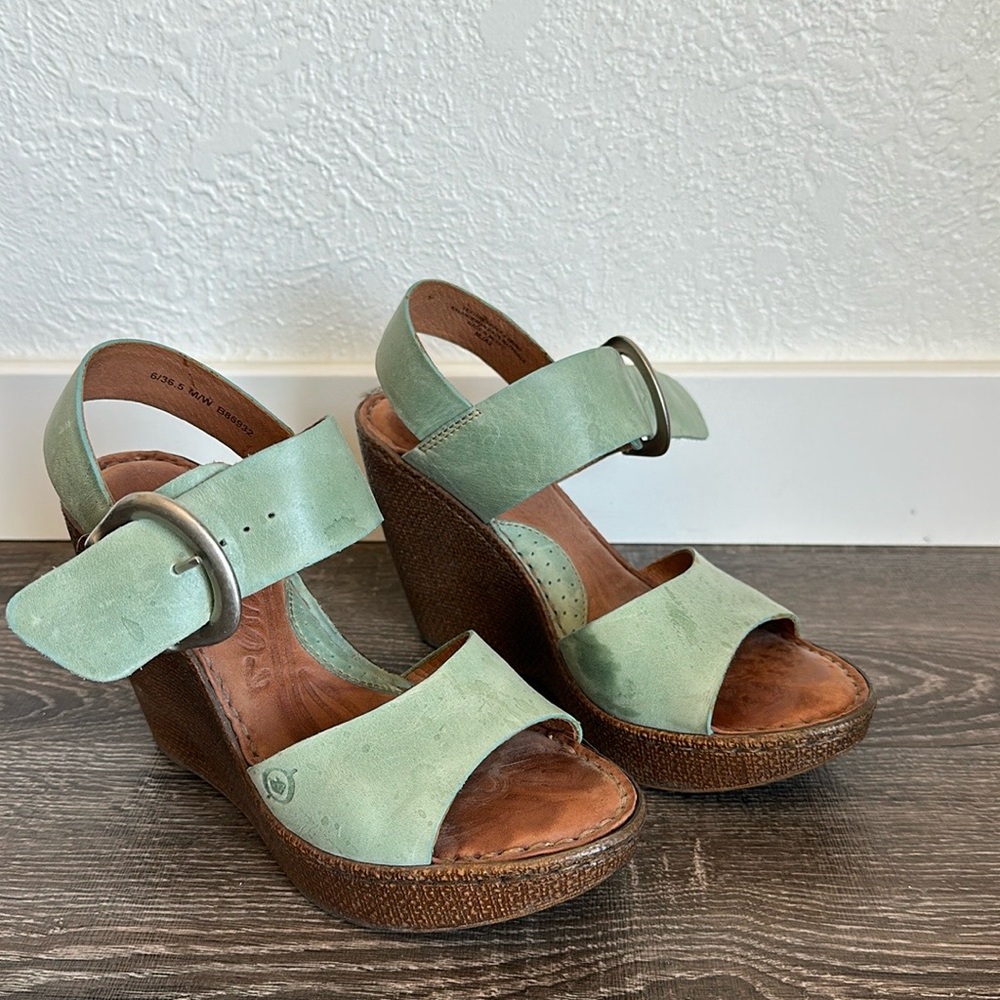 Teal Born wedges size 6